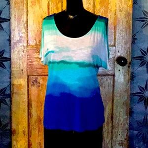 APT 9 Blue watercolor top